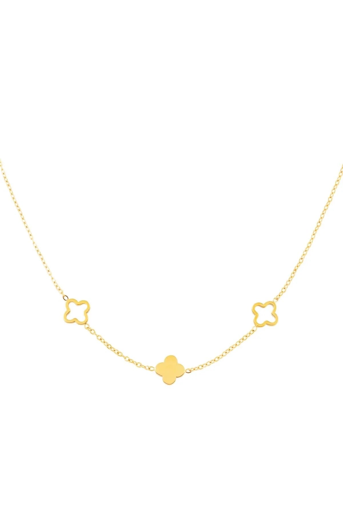 Gouden Ketting Klavertjes