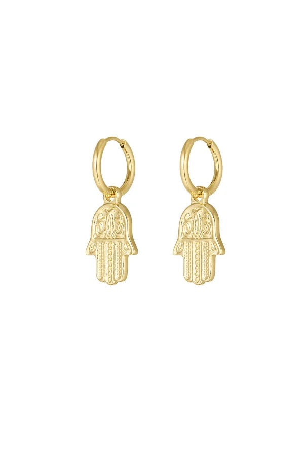 Gouden Oorbellen Magic Hand