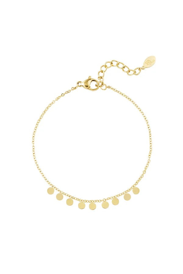 Gouden Armband met Ronde Hangers