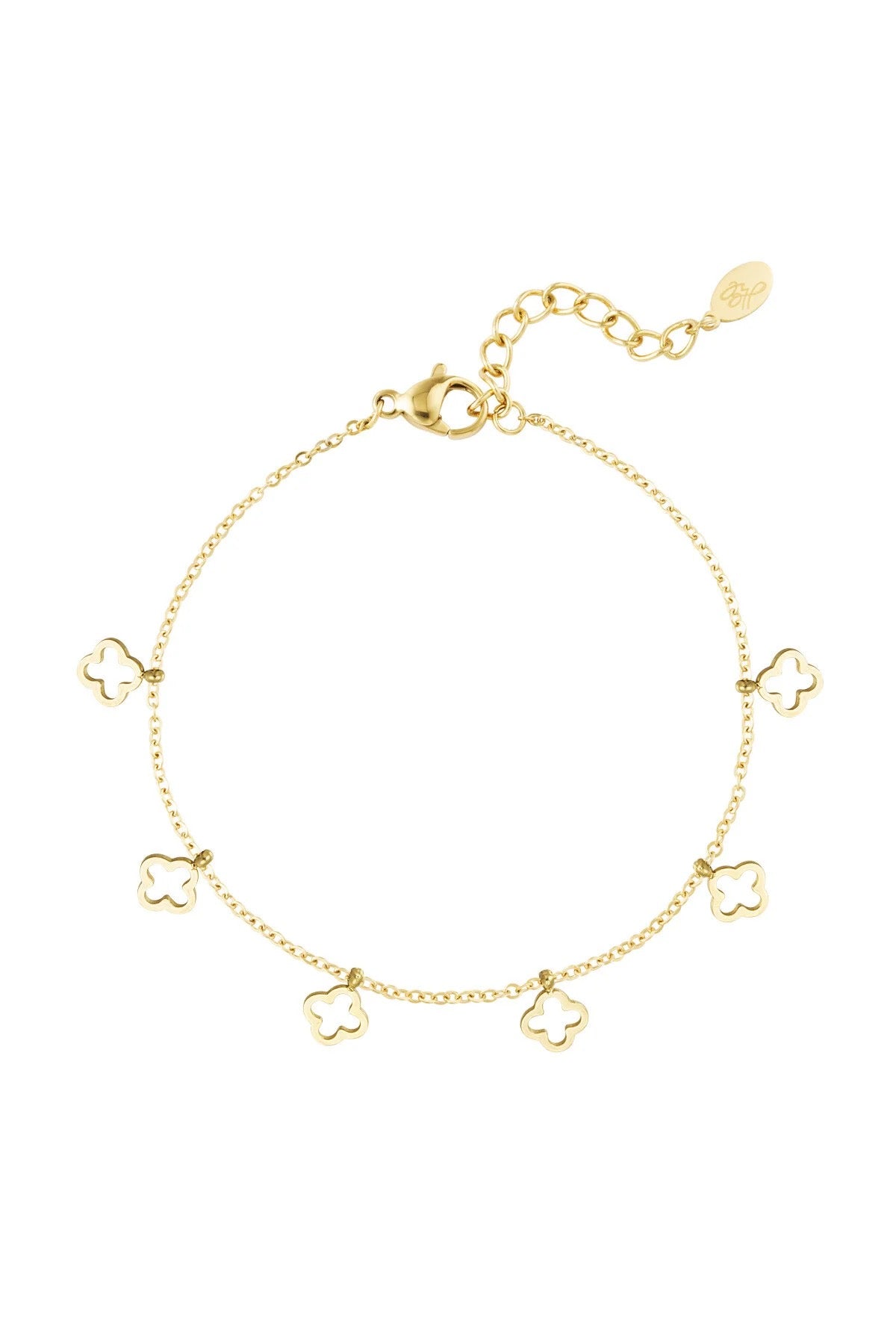 Gouden armband 6 Klavers