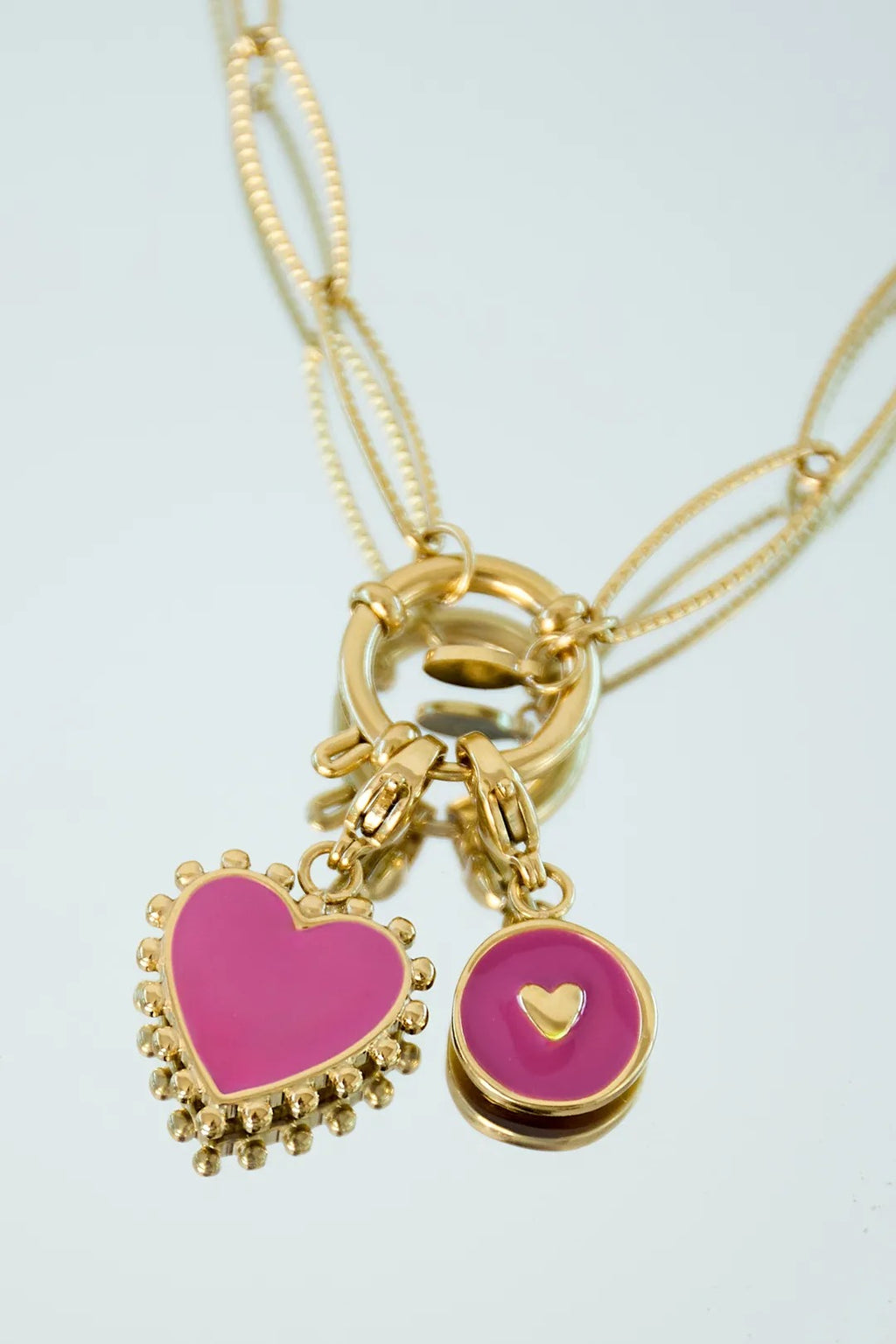 Roze Hartvormige DIY Bedel